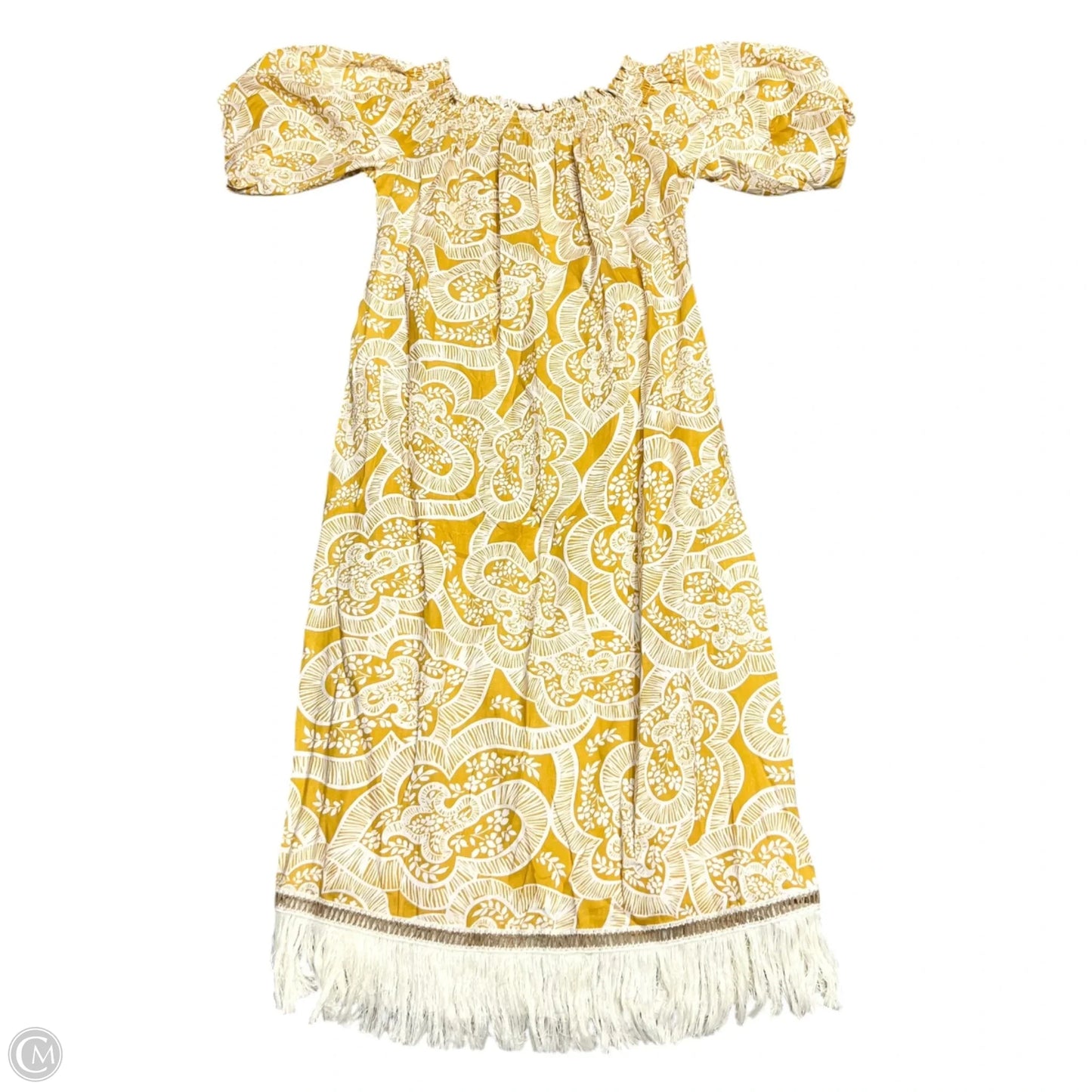 Dress Casual Maxi By Antonio Melani In White & Yellow, Size: S