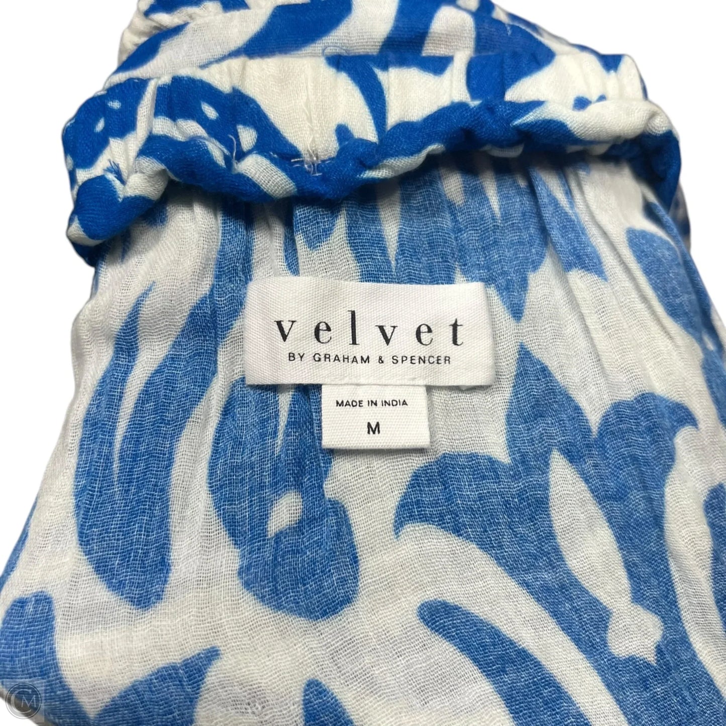 Dress Casual Short By Velvet In Blue & White, Size: M