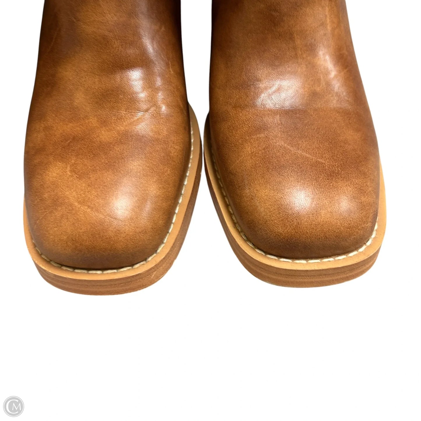 Boots Knee Heels In Brown, Size: 8