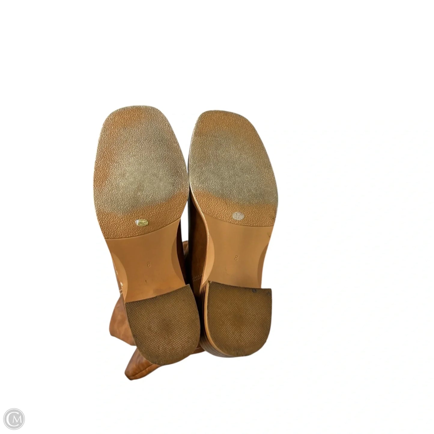 Boots Knee Heels In Brown, Size: 8
