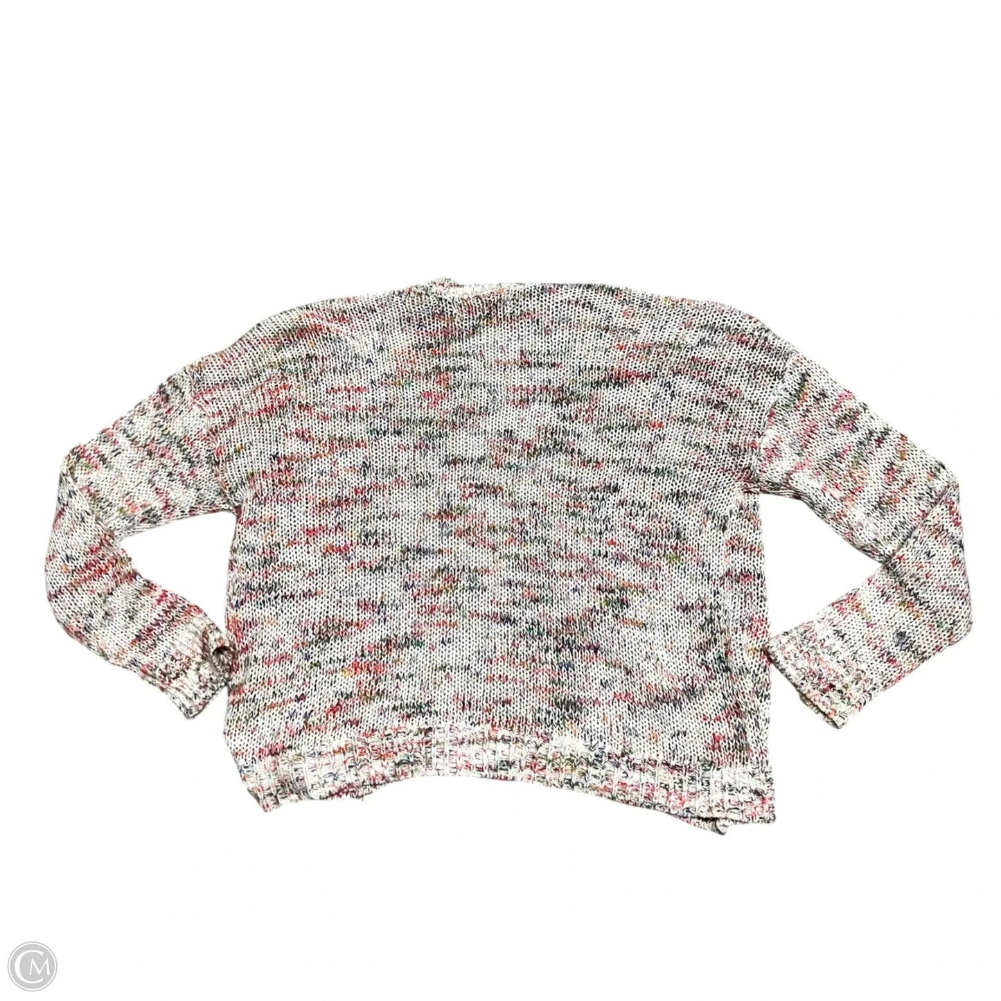 Sweater Cardigan By Loft In Rainbow Print, Size: L