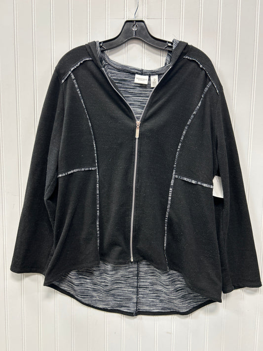 Sweatshirt Hoodie By Chicos In Black, Size:M