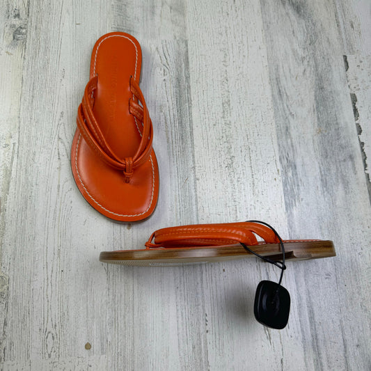 Orange Sandals Flats Antonio Melani, Size 6