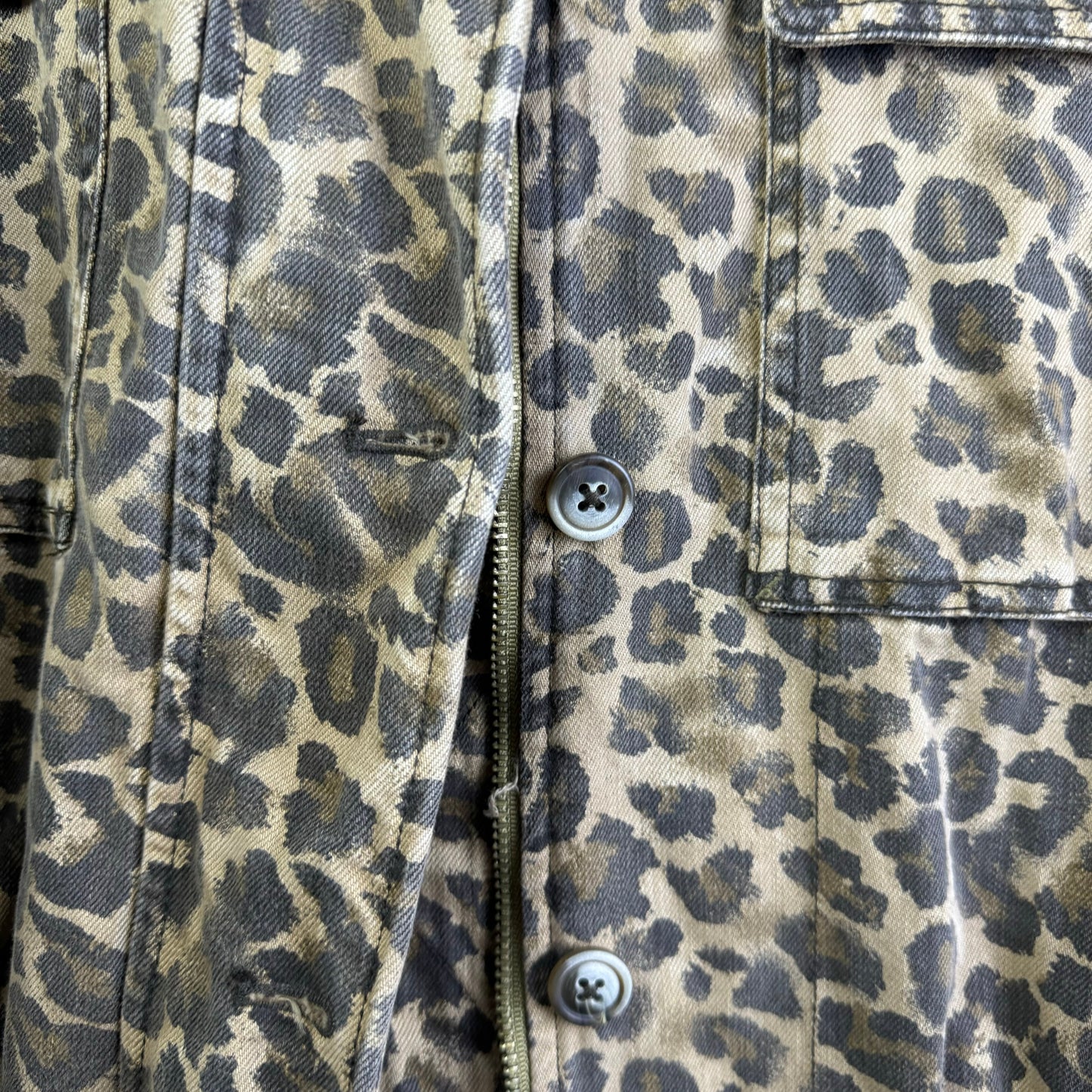 Animal Print Jacket Denim Free People, Size M