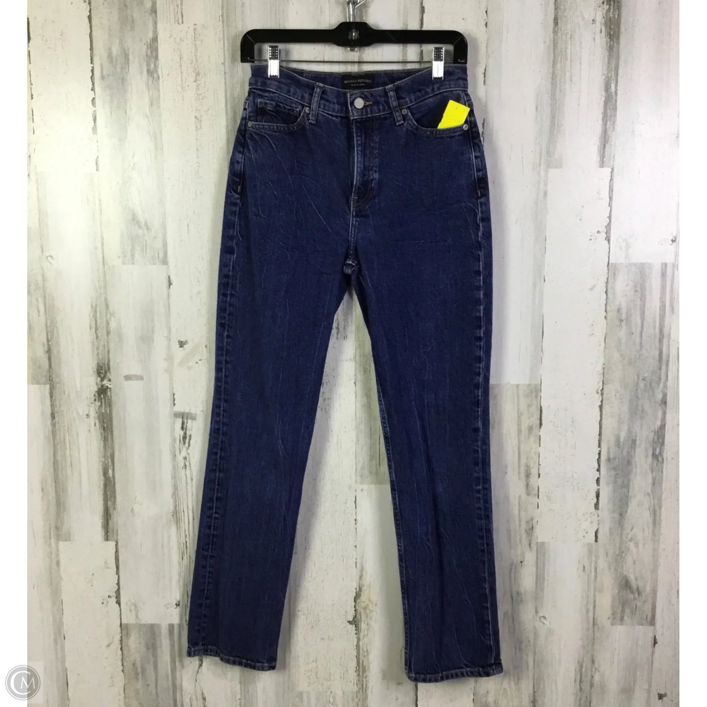 Jeans Straight By Banana Republic In Blue Denim, Size: 4
