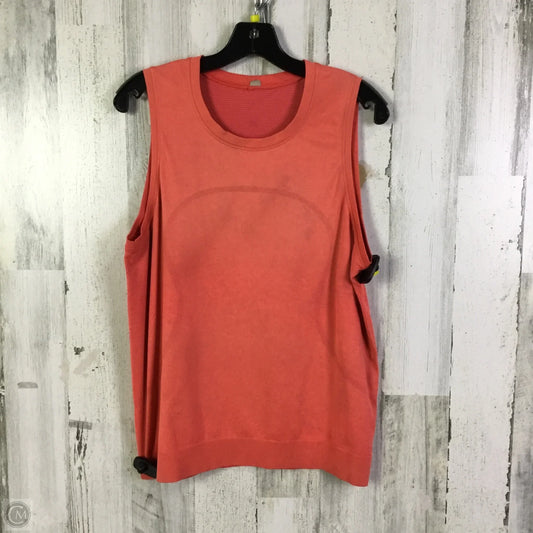 Athletic Tank Top By Lululemon In Orange, Size: 10