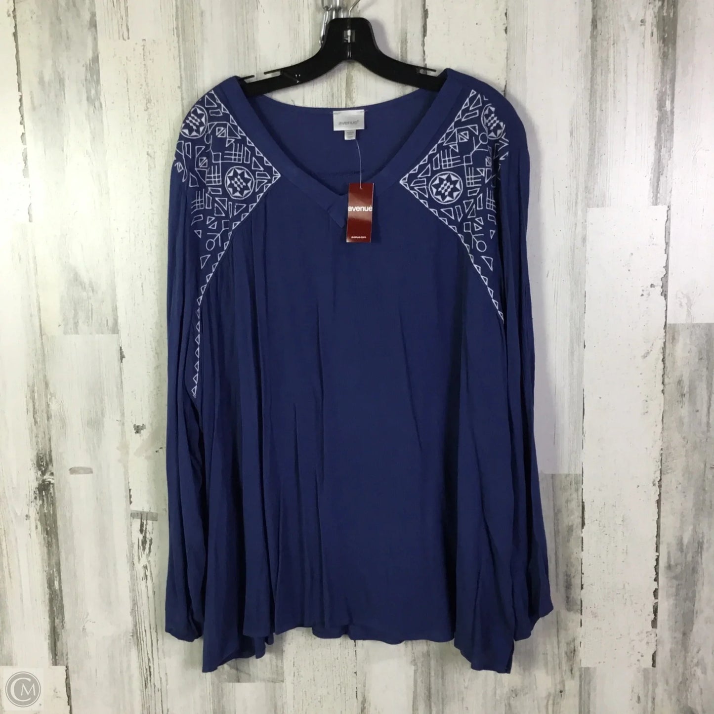 Top Long Sleeve By Avenue In Blue, Size: 2x