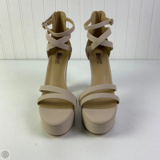 Sandals Heels Platform By Clothes Mentor In Beige, Size: 10