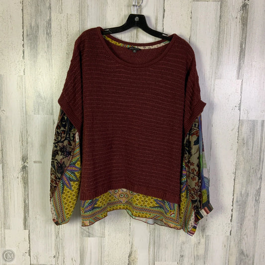 Sweater By John Mark In Maroon, Size: 3x