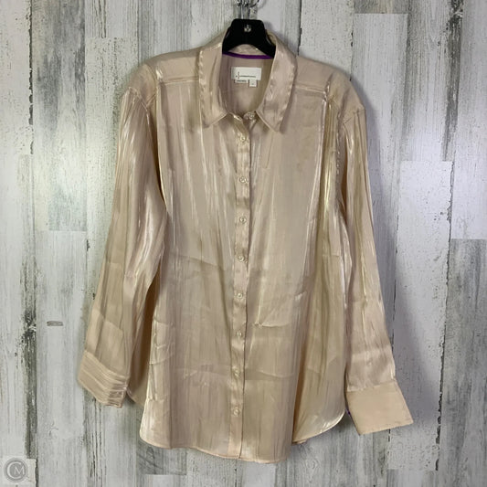 Blouse Long Sleeve By Anthropologie In Cream, Size: L