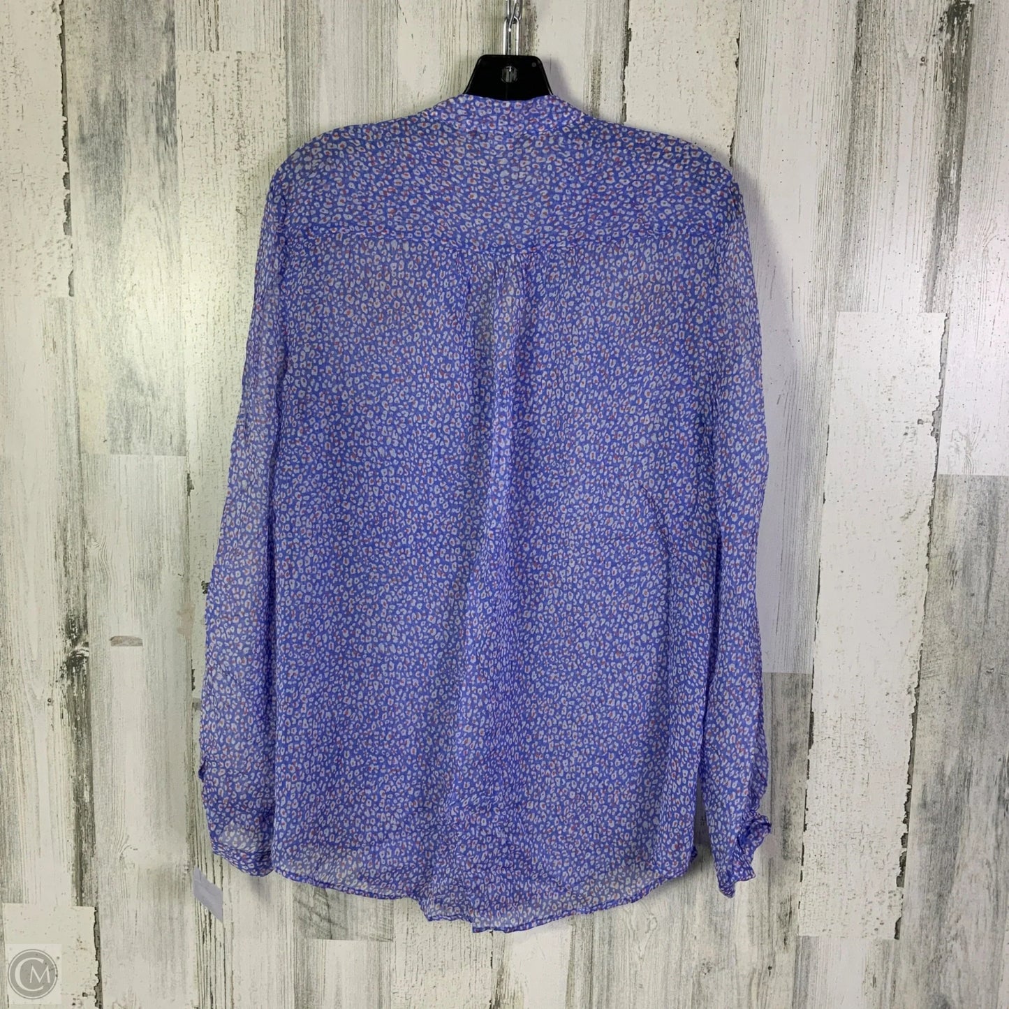 Blouse Designer By Diane Von Furstenberg In Blue, Size: L