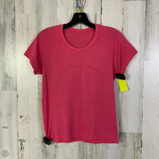 Athletic Top Short Sleeve By Lululemon In Pink, Size: M