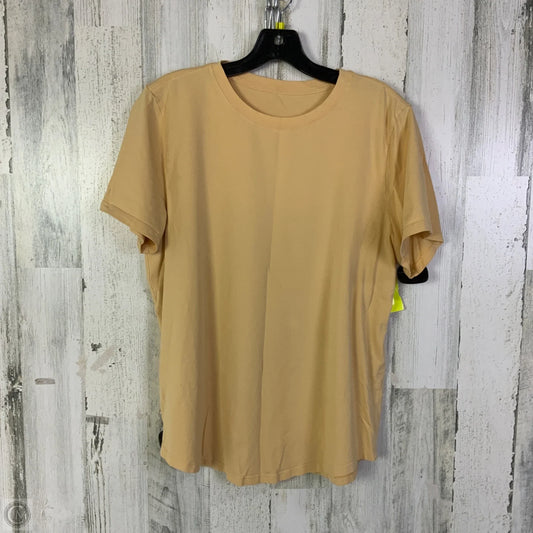 Athletic Top Short Sleeve By Lululemon In Peach, Size: L