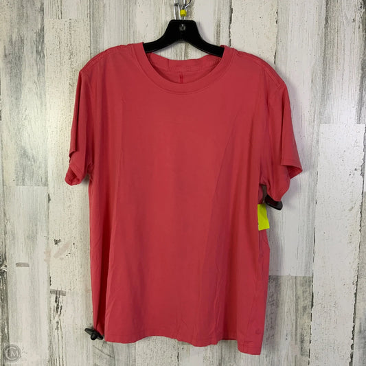 Athletic Top Short Sleeve By Lululemon In Pink, Size: L