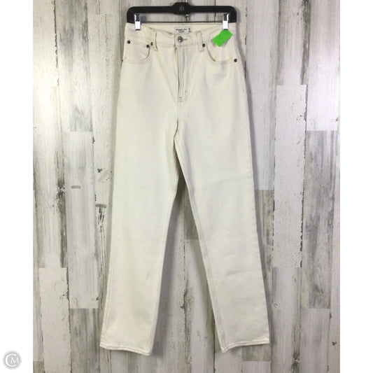 Jeans Straight By Abercrombie And Fitch In Cream, Size: 6l