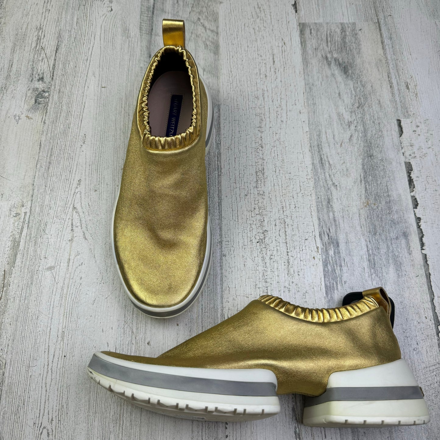 Gold Shoes Sneakers Stuart Weitzman, Size 8.5