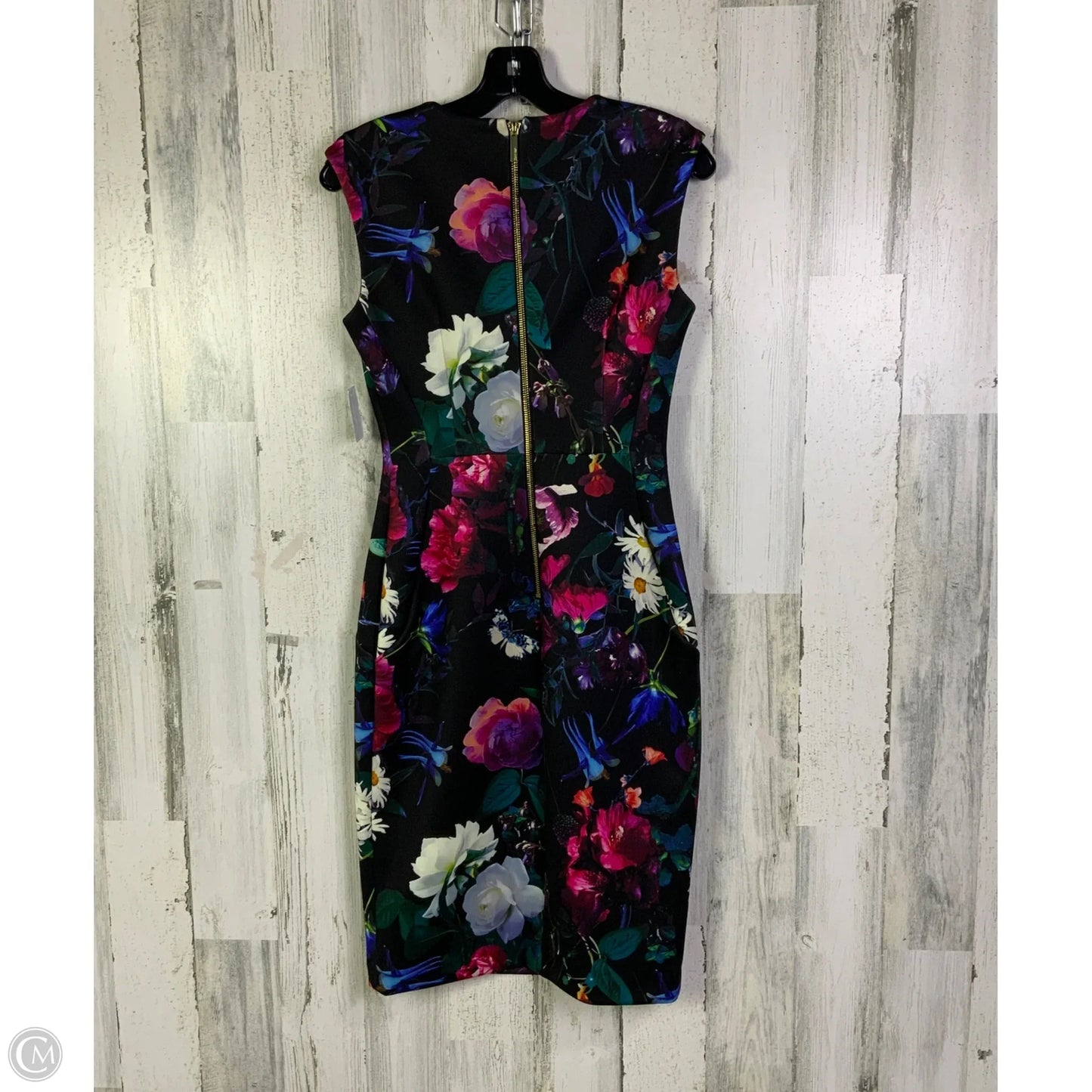 Dress Work By Calvin Klein In Black & Orange, Size: S