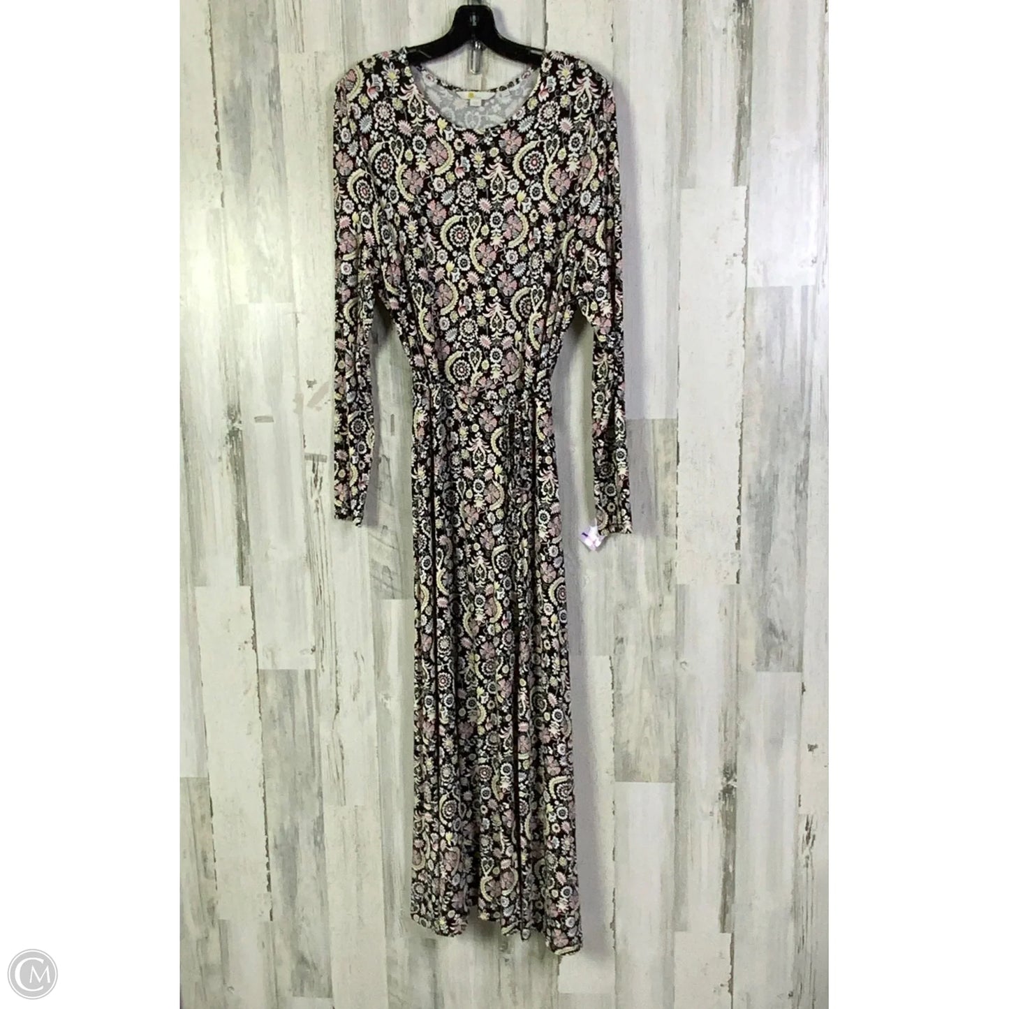 Dress Casual Maxi By Boden In Black & Yellow, Size: L