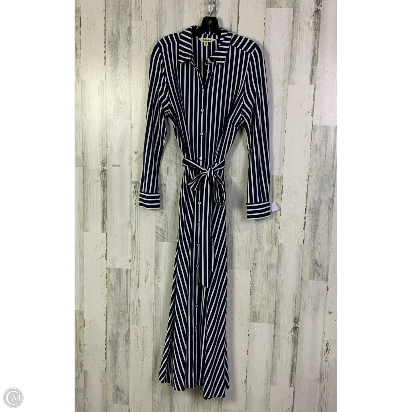 Dress Casual Maxi By Boden In Blue & White, Size: L