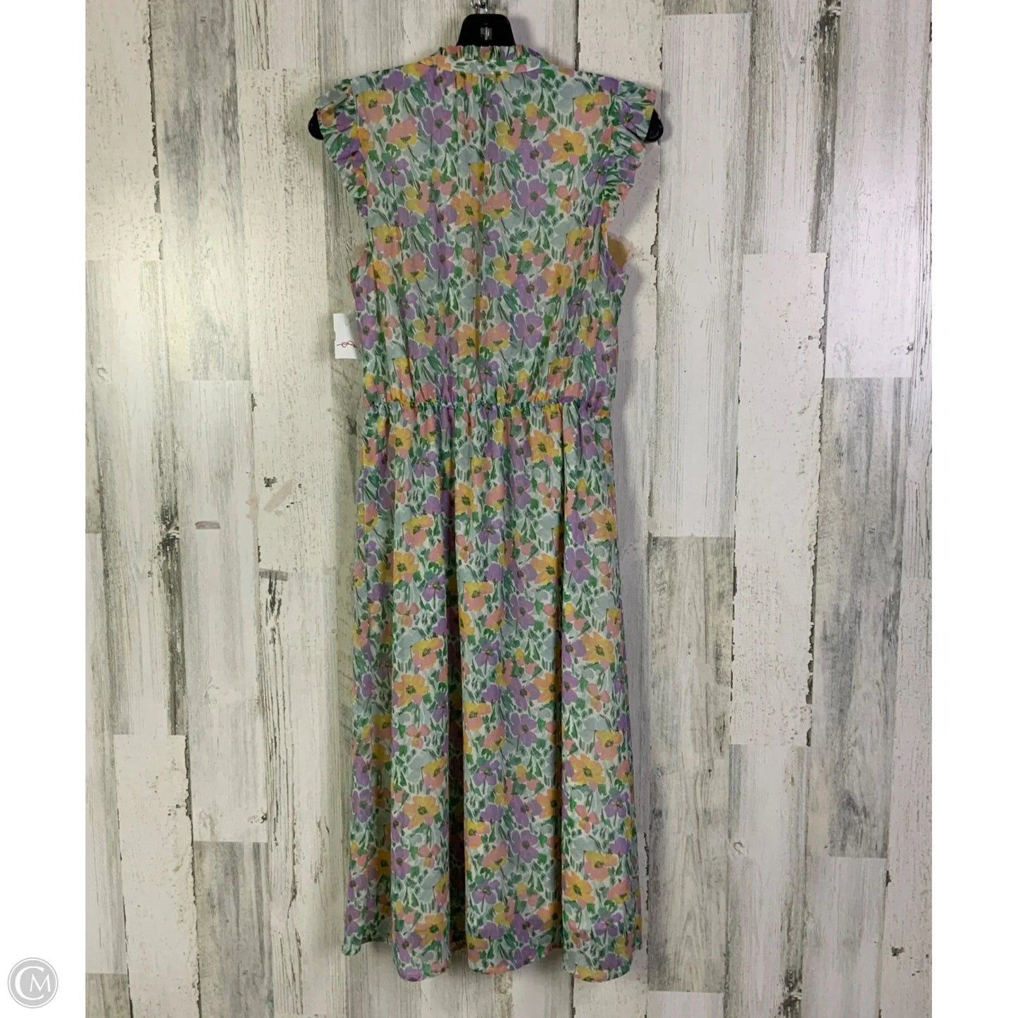 Dress Casual Midi By Banana Republic In Green & Purple, Size: S