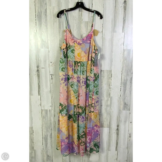 Dress Casual Maxi By Lane Bryant In Blue & Pink, Size: L