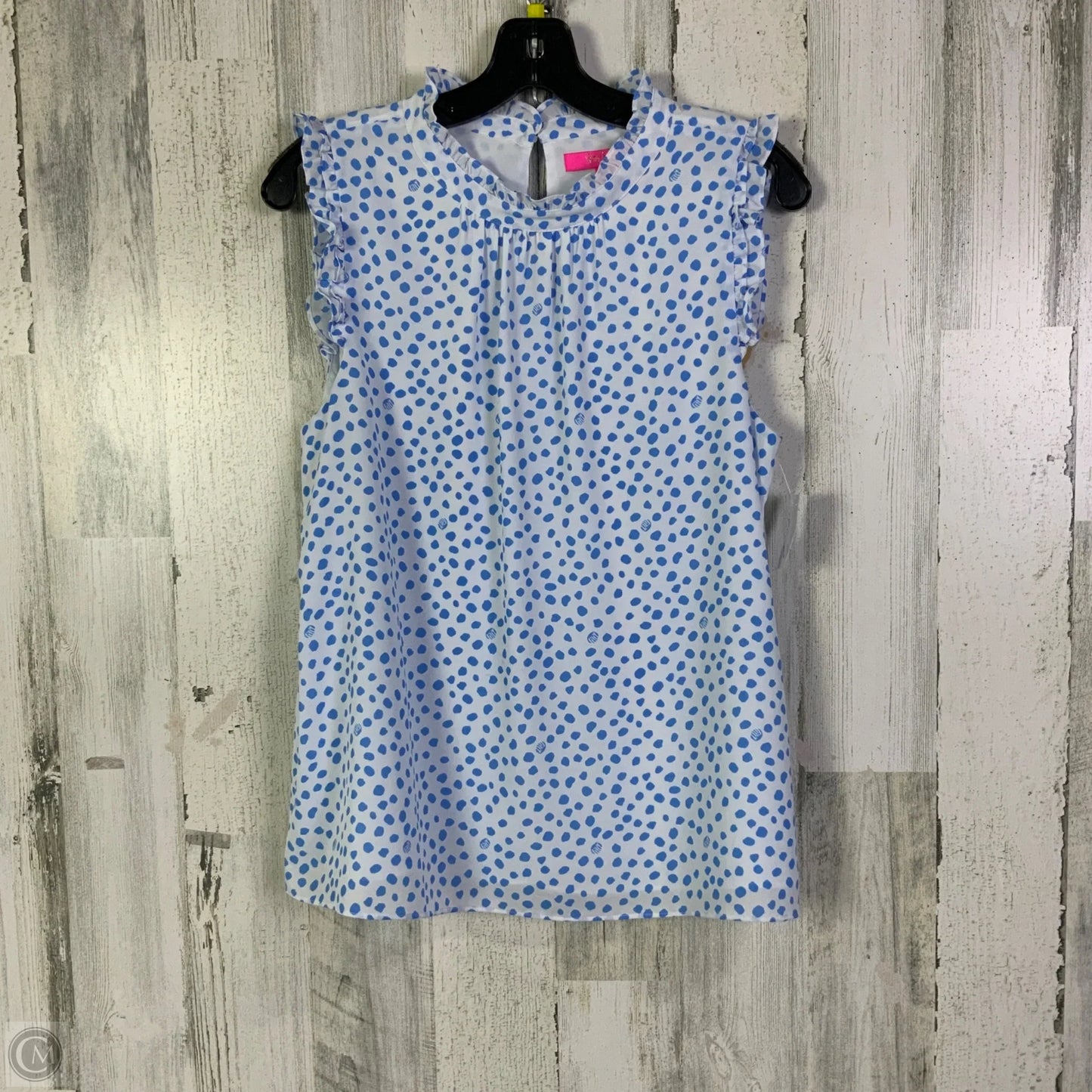 Blouse Designer By Lilly Pulitzer In Blue & White, Size: M