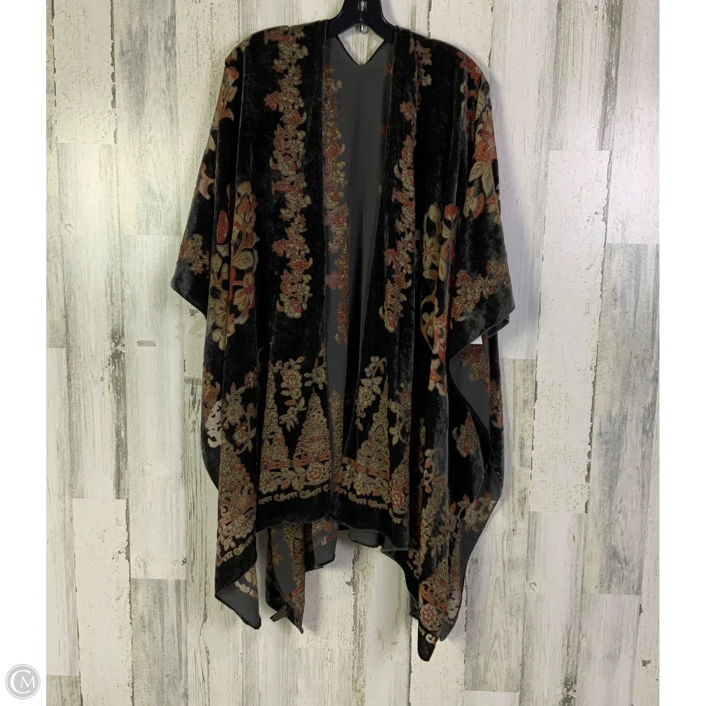Kimono By Clothes Mentor In Black & Orange, Size: Osfm