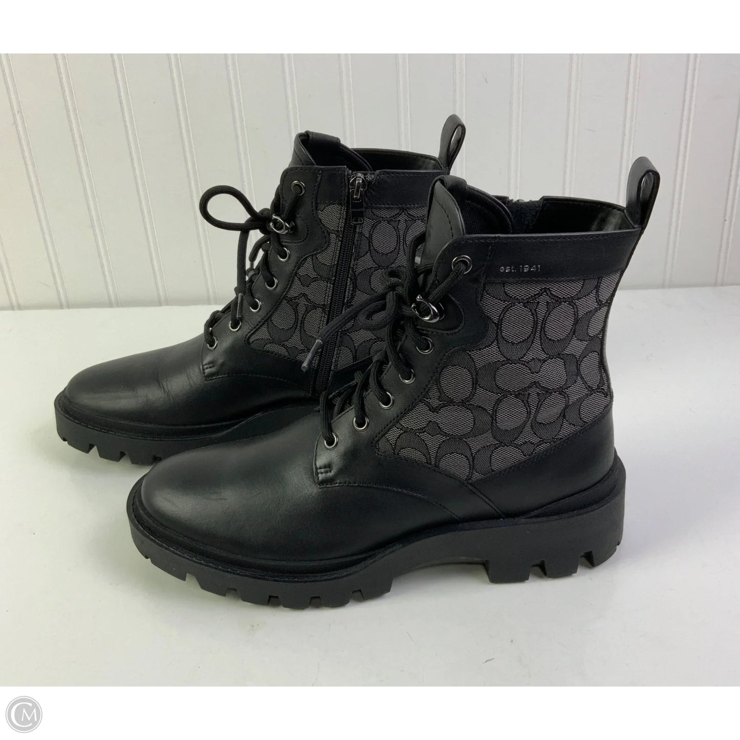 Boots Designer By Coach In Black, Size: 10