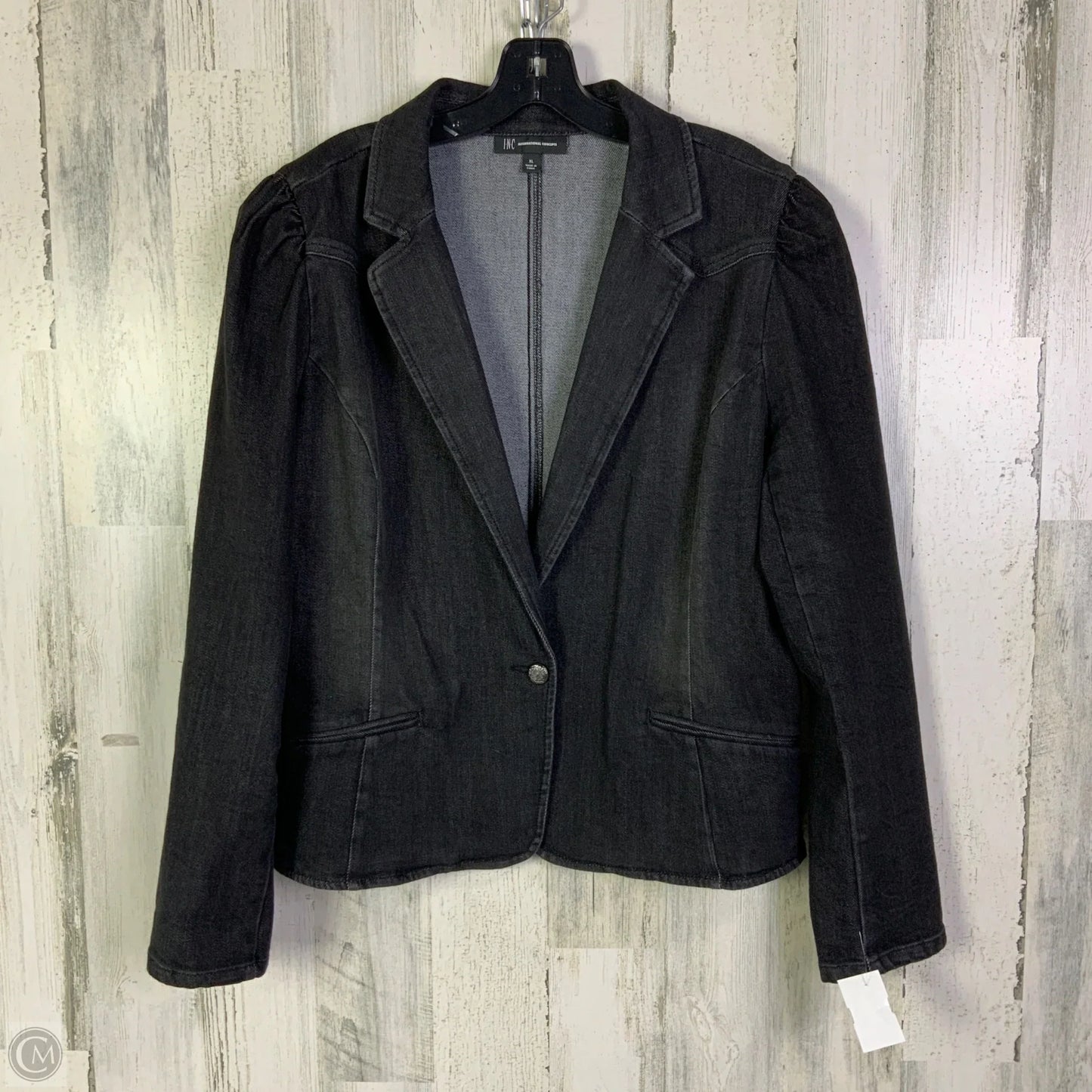 Blazer By Inc In Black Denim, Size: Xl