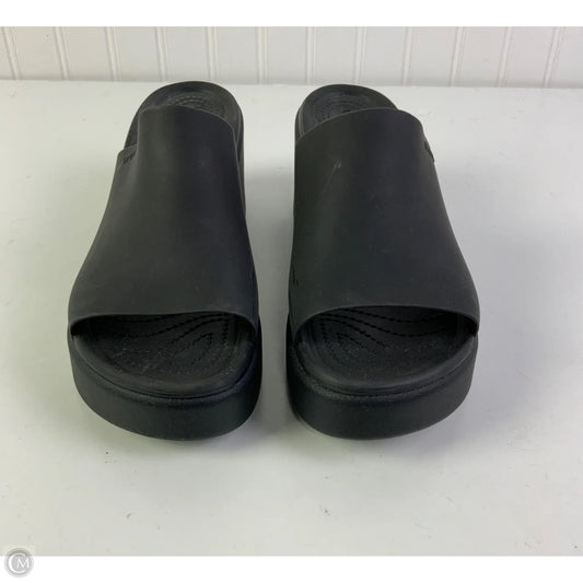 Sandals Heels Block By Crocs In Black, Size: 9