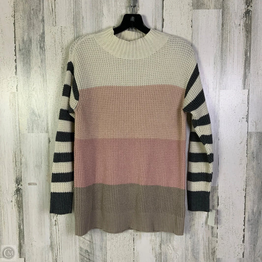 Sweater By Chaps In Cream & Grey, Size: S