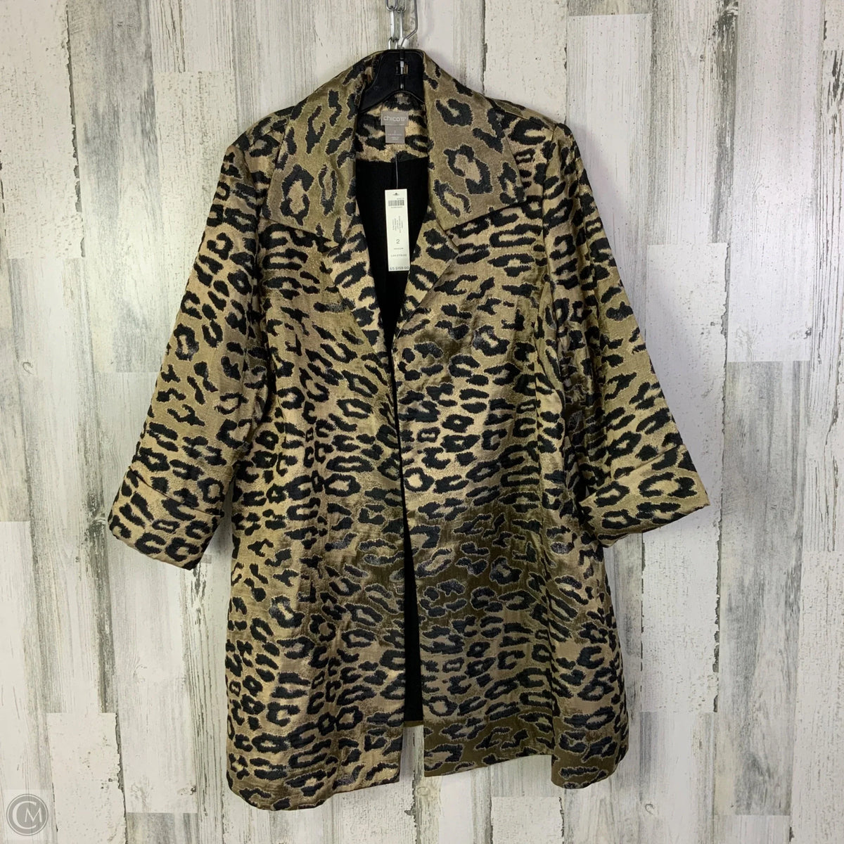 Jacket Other By Chicos In Black & Gold, Size: L