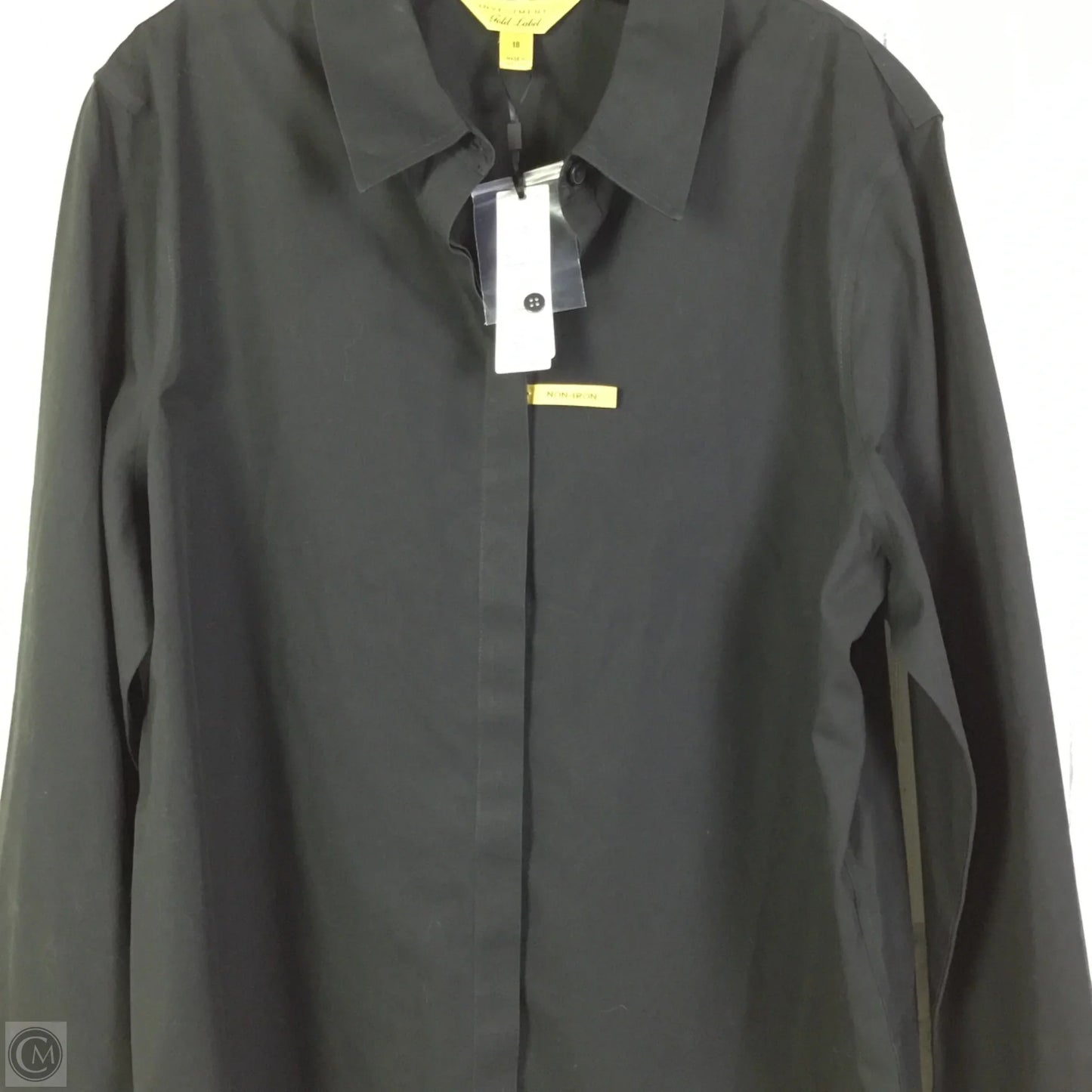 Top Long Sleeve By Investments In Black, Size: 1x