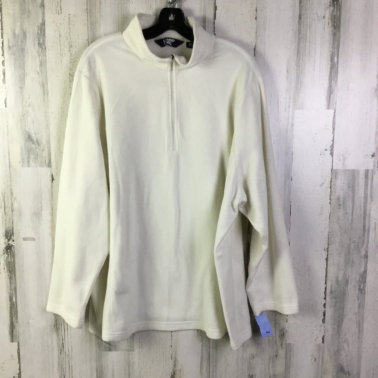 Athletic Top Long Sleeve Collar By Lands End In White