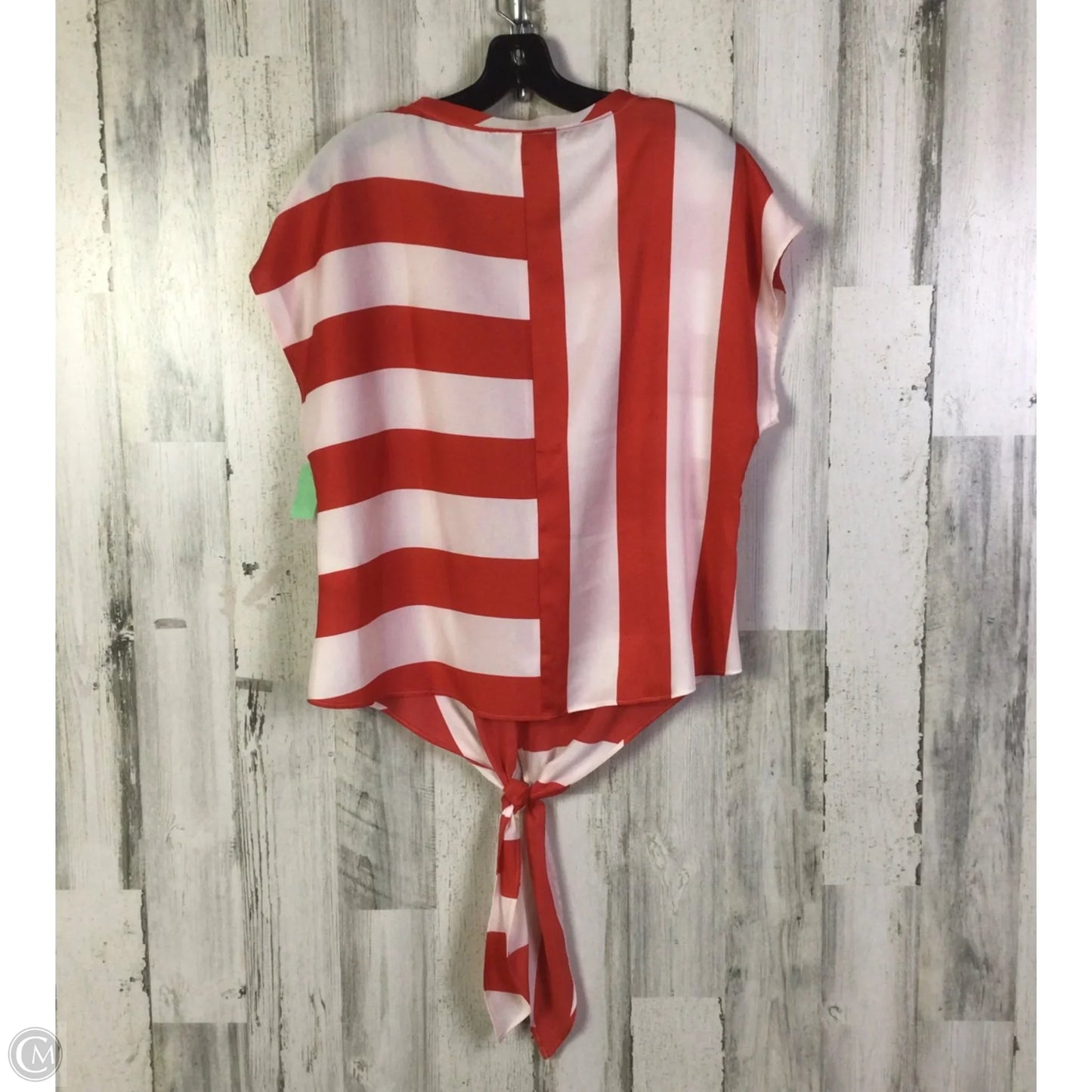 Top Short Sleeve By Banana Republic In Red & White, Size: M