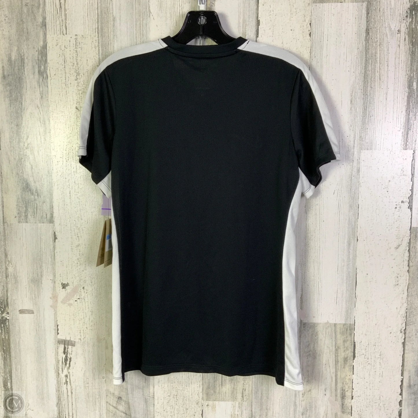 Athletic Top Short Sleeve By Nike Apparel In Black & White, Size: M