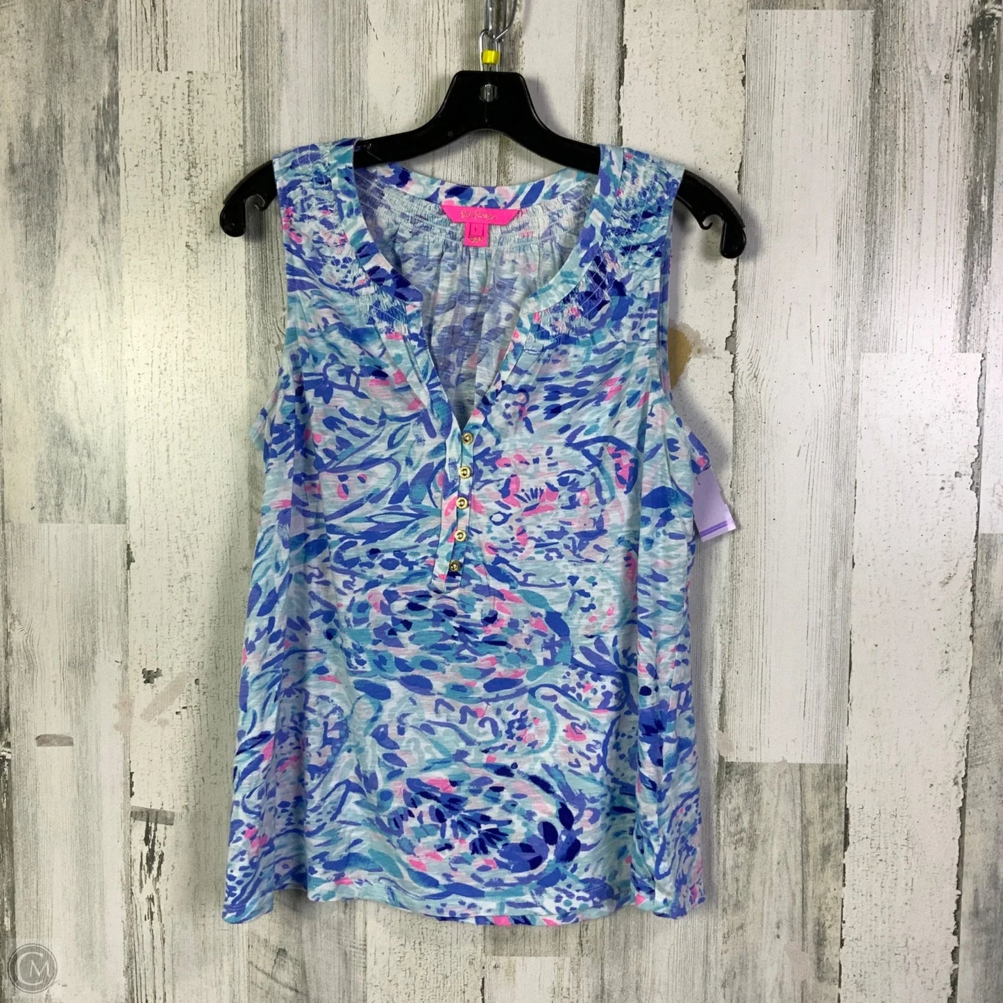 Top Sleeveless Designer By Lilly Pulitzer In Blue, Size: L