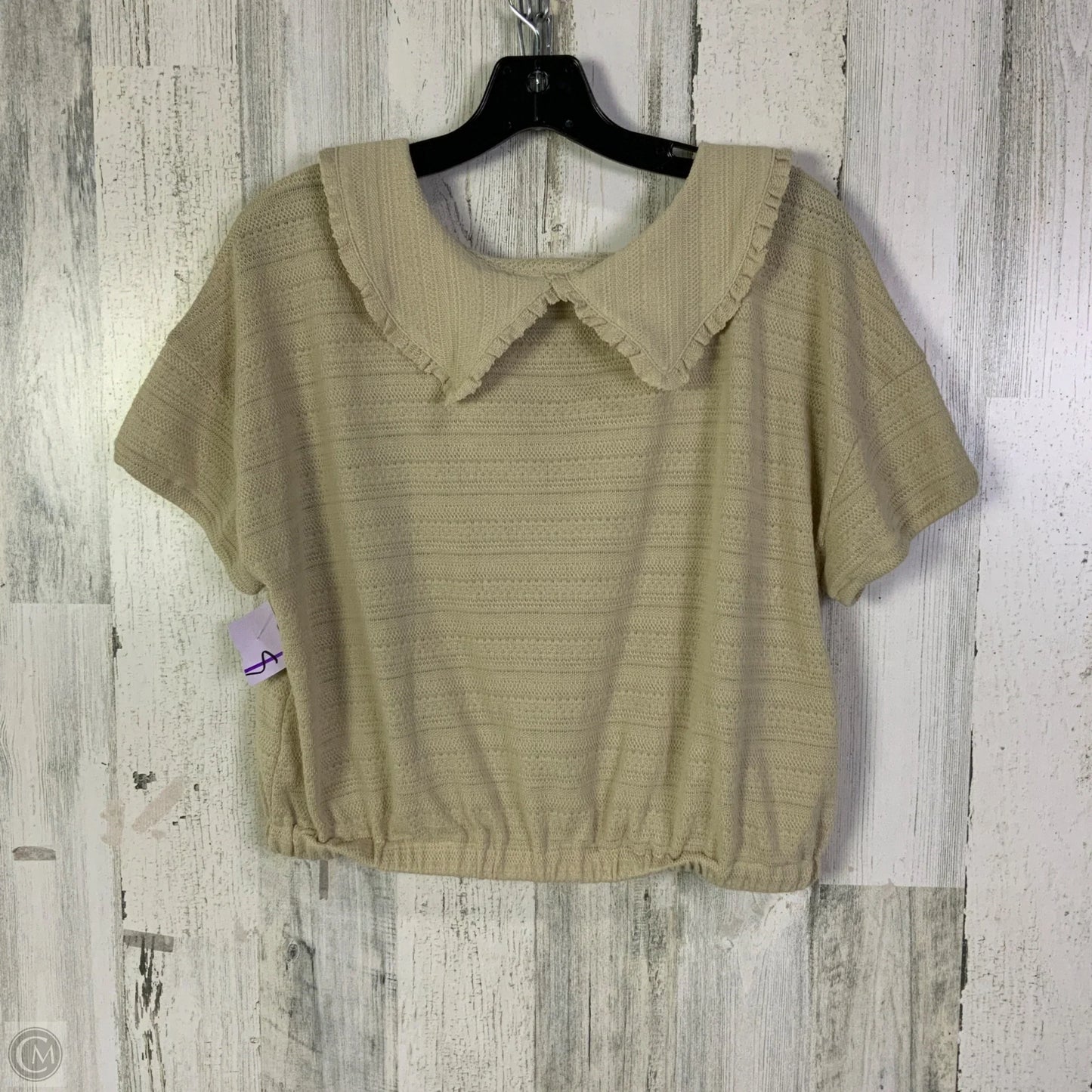 Top Short Sleeve By Madewell In Tan, Size: M