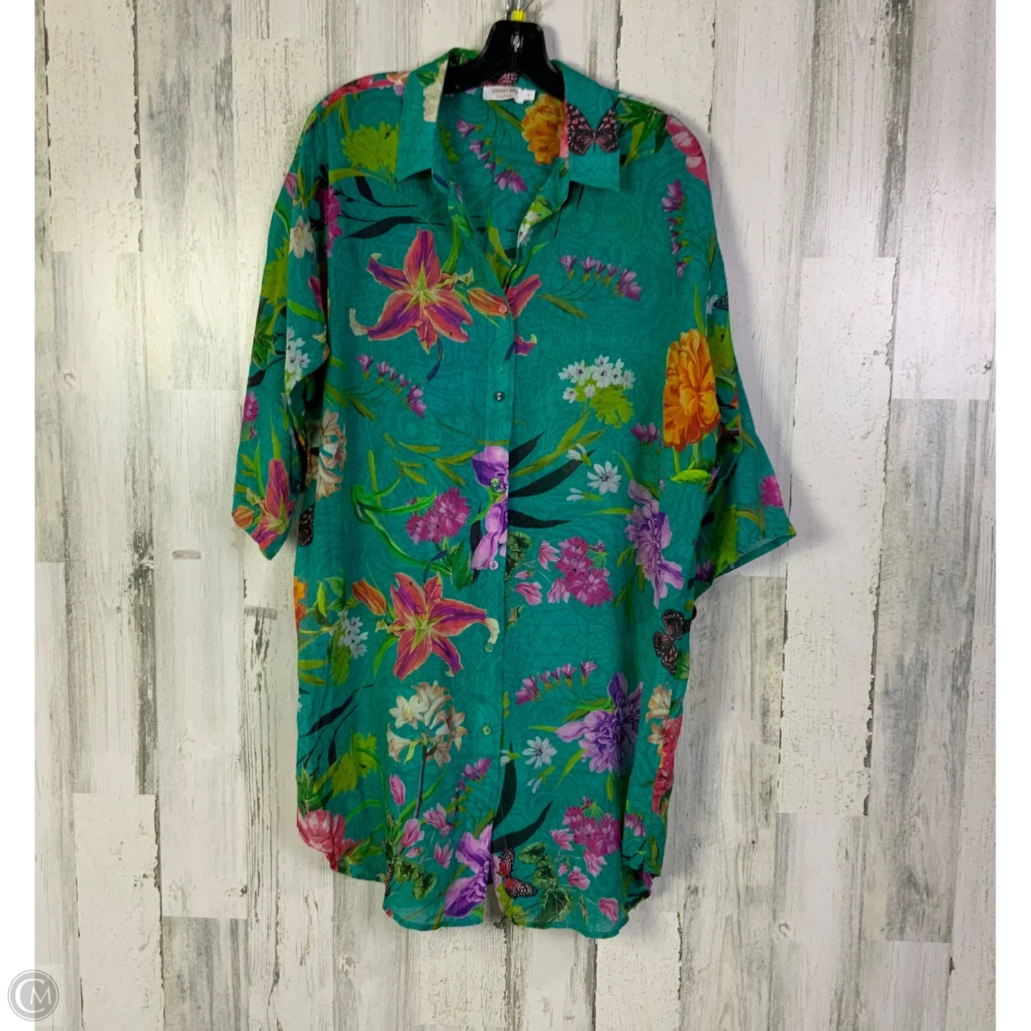 Dress Casual Short By Johnny Was In Green, Size: M