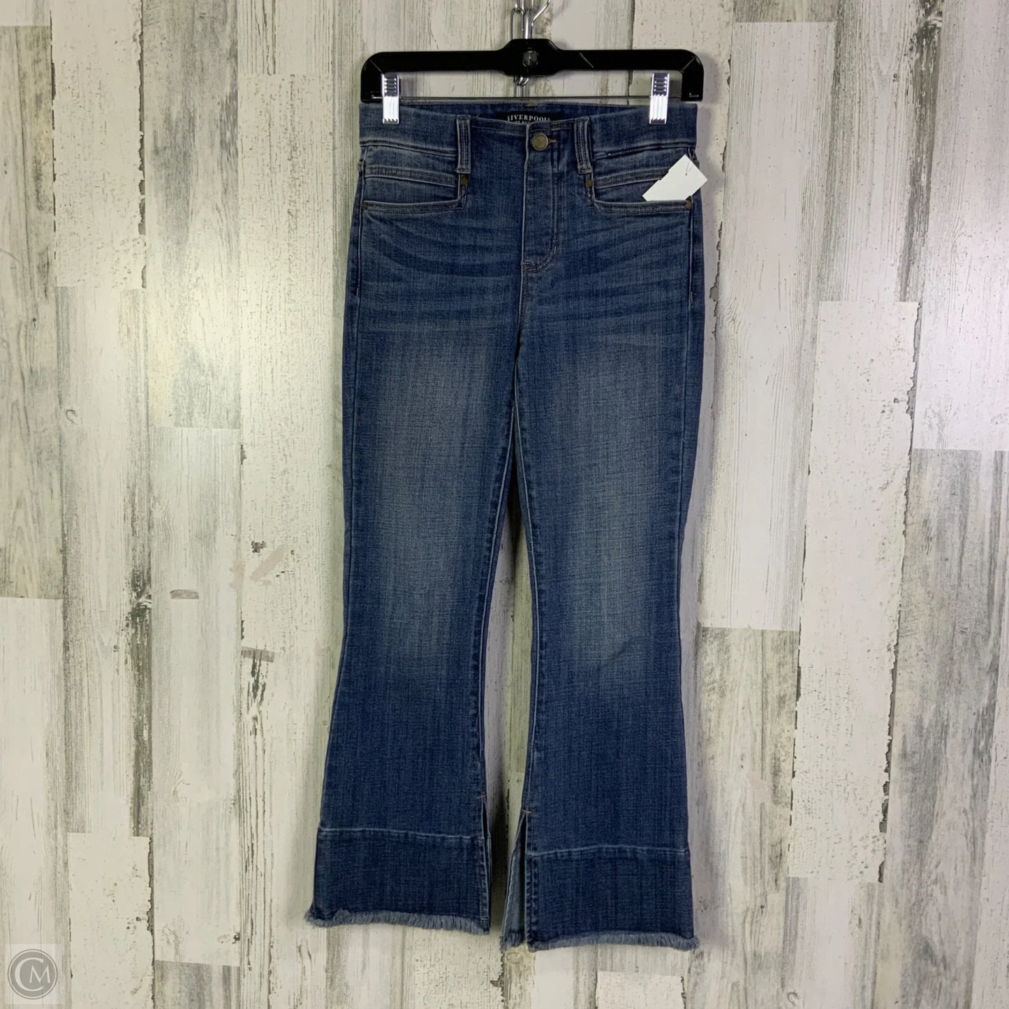 Jeans Flared By Liverpool In Blue Denim, Size: 0