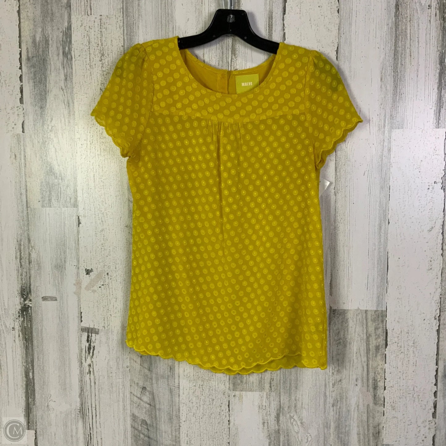 Top Short Sleeve By Maeve In Yellow, Size: Xs