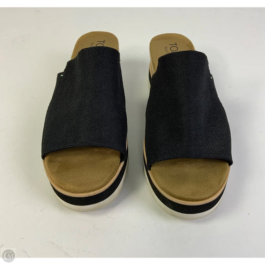 Sandals Heels Wedge By Toms In Black, Size: 8.5