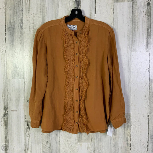 Top Long Sleeve By Pilcro In Orange, Size: Xs
