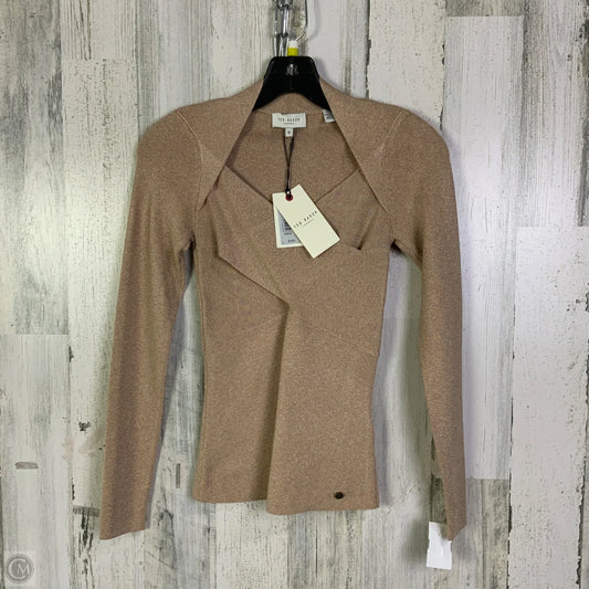 Top Long Sleeve By Ted Baker In Peach, Size: Xs