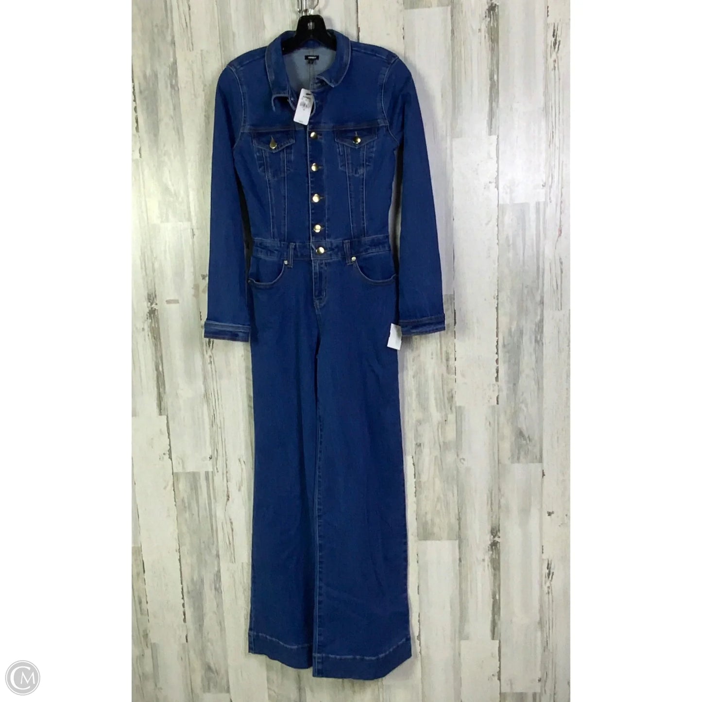 Jumpsuit By Express In Blue Denim, Size: Xs