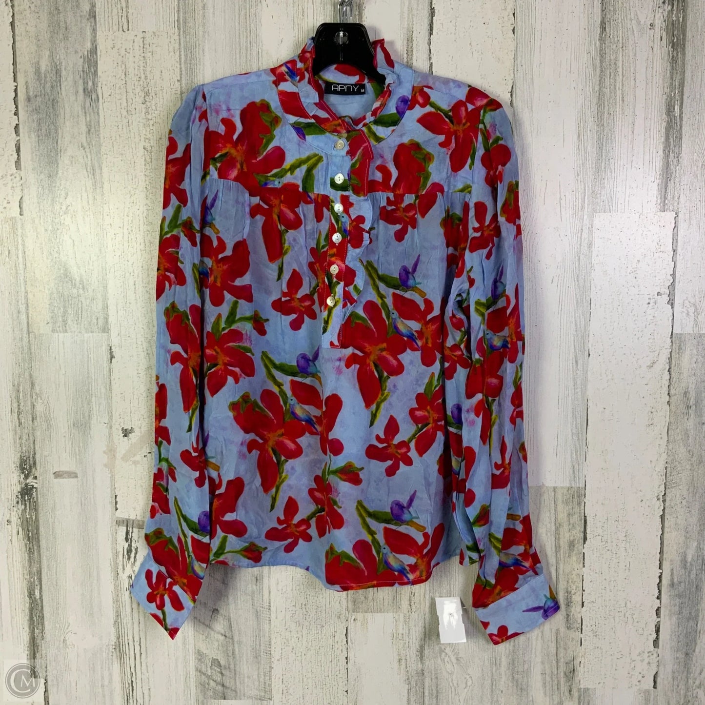 Top Long Sleeve By Clothes Mentor In Blue & Red, Size: M