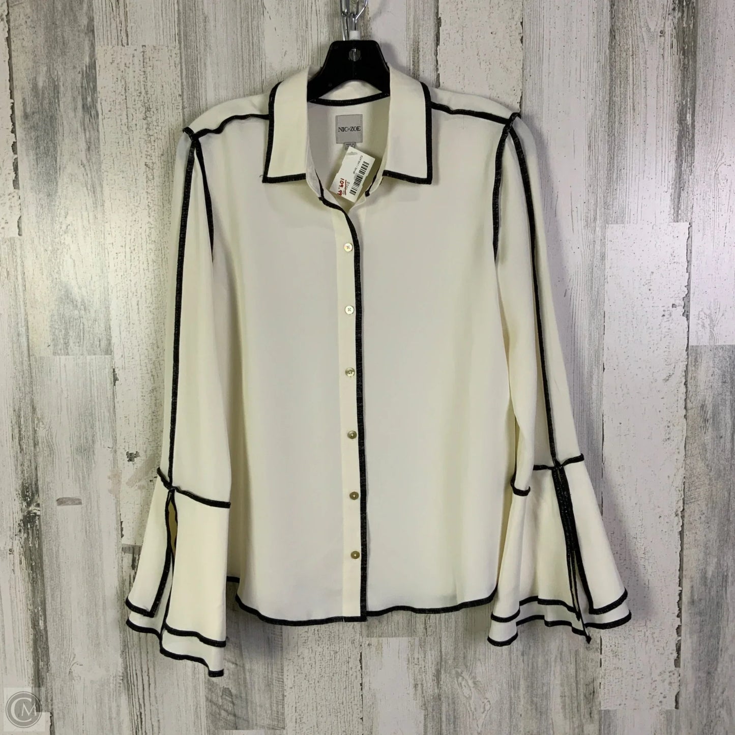 Top 3/4 Sleeve By Nic + Zoe In Cream, Size: S