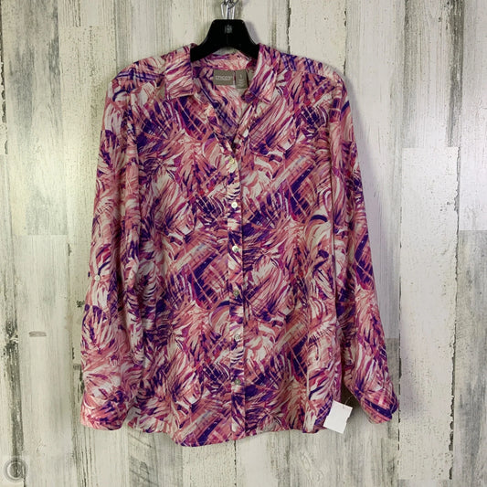Top Long Sleeve By Chicos In Pink, Size: M