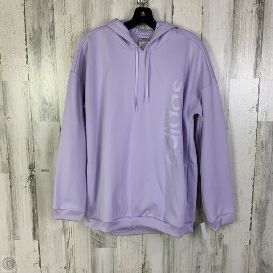 Athletic Sweatshirt Hoodie By Adidas In Purple, Size: L
