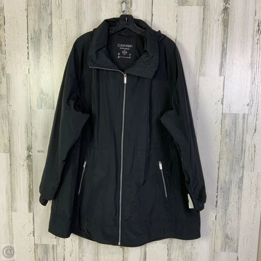 Coat Raincoat By Calvin Klein Performance In Black, Size: 2x